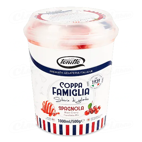 Морозиво ванільне з вишневим сиропом Tonitto, 500г