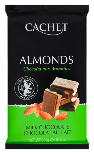 Шоколад Cachet 300г з мигдалем