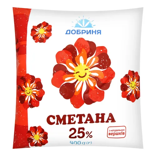 Сметана 25% Добриня м/у 400г