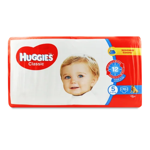 Підгузки Дитячі 11-25кг 5 Classic Huggies 70шт, в/ґ