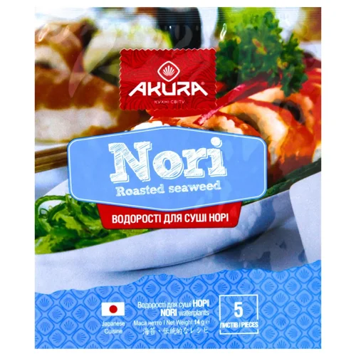 Водорості Норі Akura для приготування суші 5 листів 14г