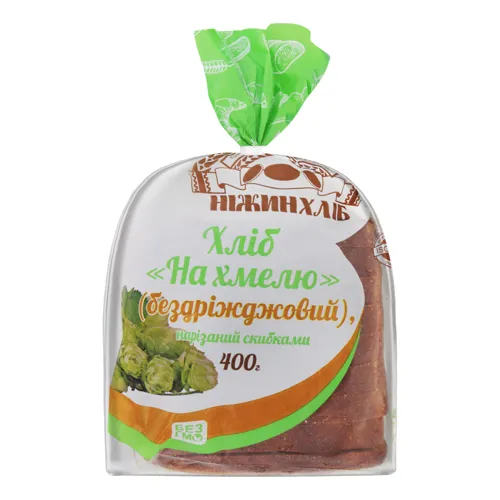Хліб нарізний бездріжджовий На хмелю Ніжін, 400г