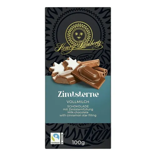 Шоколад Lambertz Zimtsterne молочний з корицею 100г