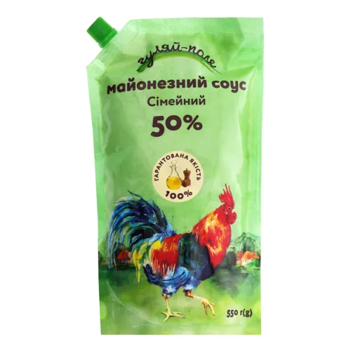 Соус майонезний 50% Сімейний Гуляй-поле д/п 550г