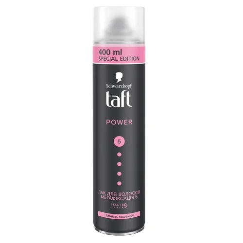 Лак для волосся Taft Power Ніжність кашеміру Мегафіксація 5 400 мл