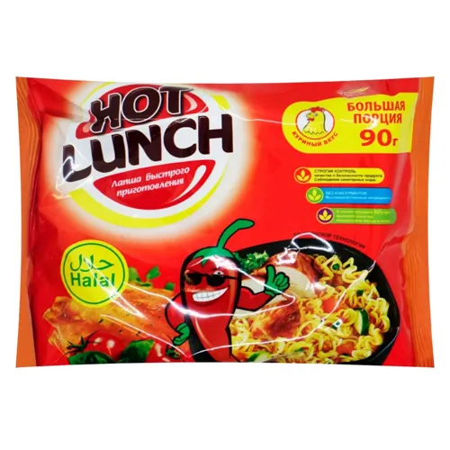 Локшина Hot Lunch зі смаком пікантної курки швидкого приготування 90г
