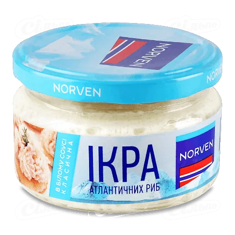 Ікра Norven Атлантичних риб в білому соусі класична 160г