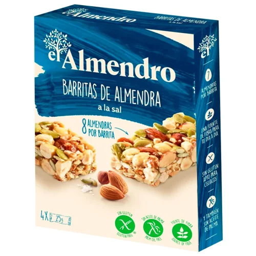 Батончики El Almendro з мигдалем та солоною карамеллю 84г