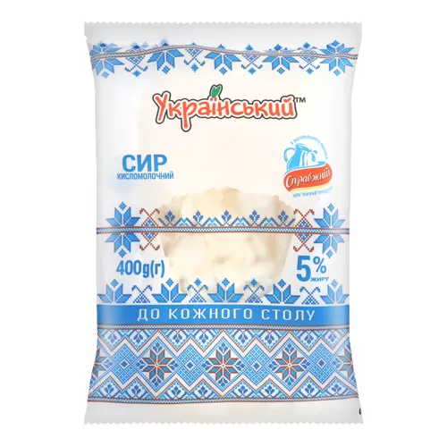 Сир кисломолочний 5% Український м/у 400г