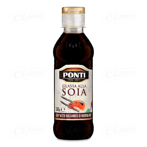 Соус Ponti «Глейзер» з соєвим соусом + бальзамічний оцет з Модени, 240г
