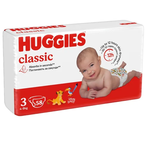 Підгузки Huggies Classic 3 4-9кг 58шт