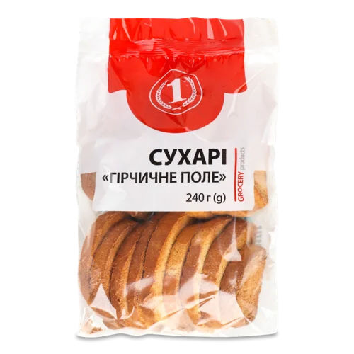 Сухарі Гірчичне Поле ТМ '1' Вищого Ґатунку, 240г