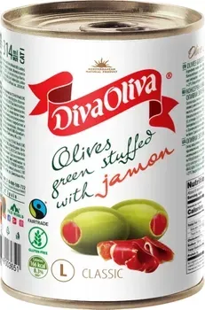Оливки фаршировані Diva Oliva з хамоном 314мл