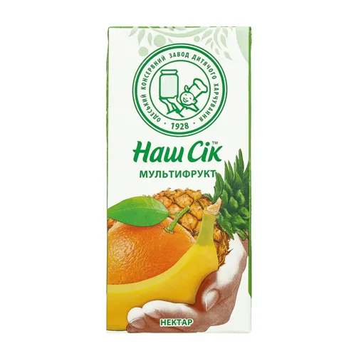 Нектар мультифруктовий неосвітлений Наш сік т/п 0.33л