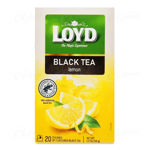 Чай чорний Loyd New Sense Лимон Ra, 20*1,7г