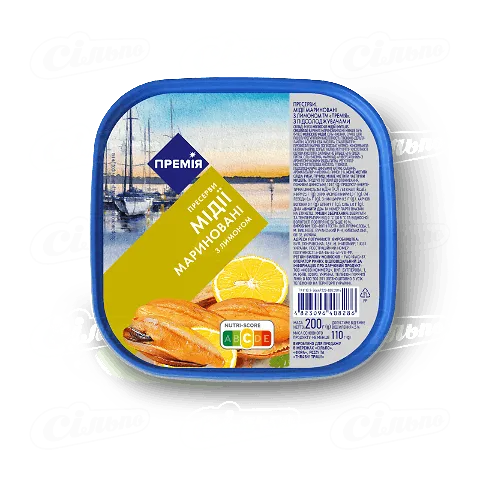 Мідії «Премія»® мариновані з лимоном, 200г