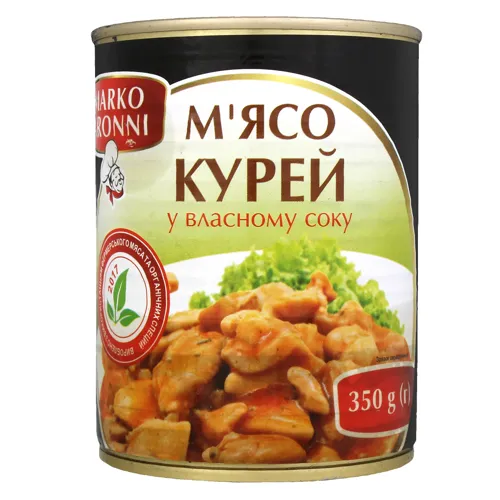 М'ясо курей у власному соку 350г/12шт.