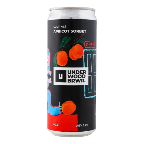 Пиво 0.33л 5.4% світле нефільтроване непастеризоване Apricot Sorbet Underwood Brewery з/б