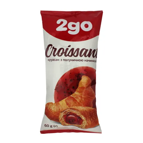 Круасан з полуничною начинкою 2go м/у 60г