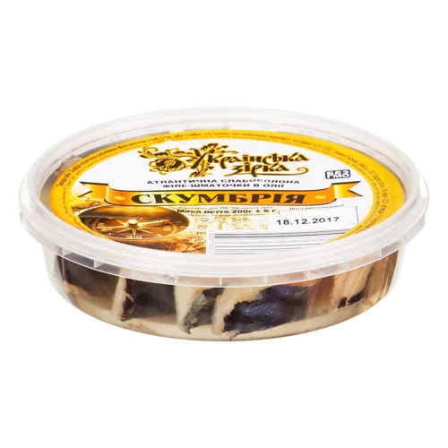 Скумбрія Українська Зірка філе-шматочки в олії 200г