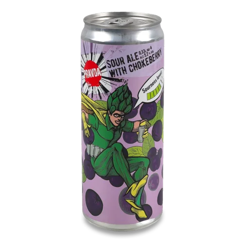 Пиво Світле Нефільтроване Непастеризоване Sour Ale з Чорноплодкою 0.33л 5.2% з/б