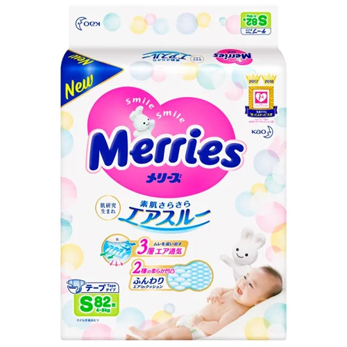 Підгузки-трусики Merries S 4-8кг 82шт