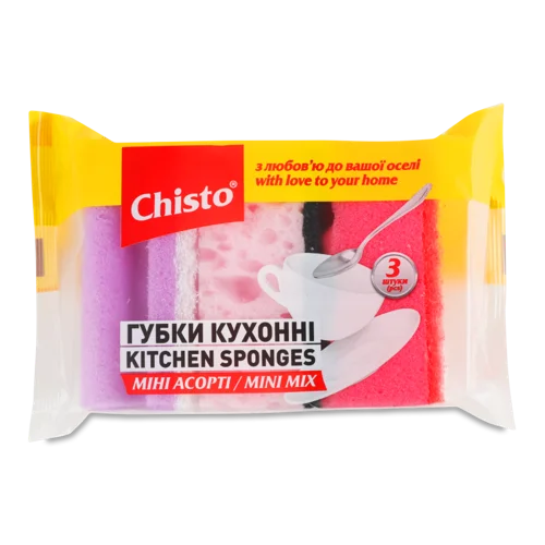 Губки Кухонні Міні Асорті Chisto, 3 шт, в/ґ