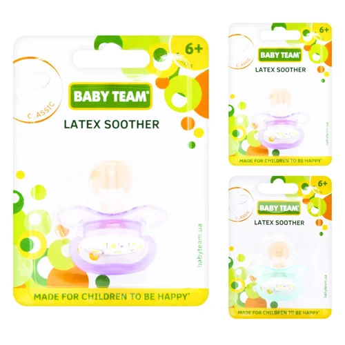 Пустушка Baby Team латексна класична 6міс+