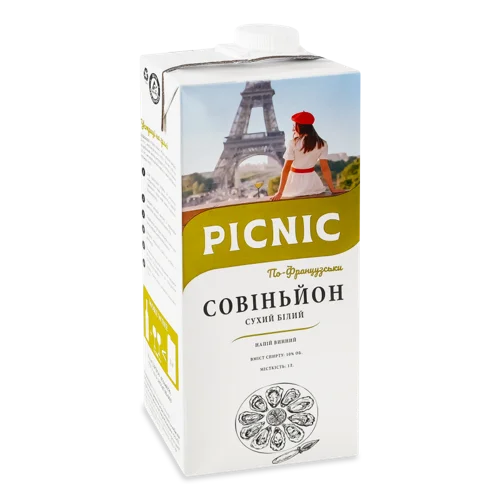 Вино Біле Сухе Совіньйон По-Французьки, в/ґ, т/п, 1л, 10%