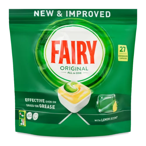 Засіб Для Миття Посуду В Посудомийних Машинах Капсули Lemon All In One Original Fairy, 27 шт