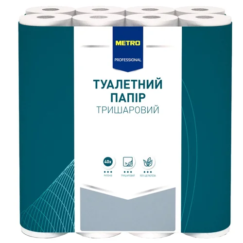 Туалетний папір Metro Professional білий 3-шаровий 40шт