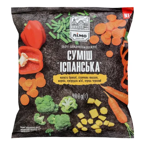 Суміш овочева швидкозаморожена Іспанська Лімо м/у 400г