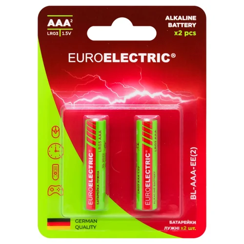 Батарейки лужні Euroelectric AAA LR03 1,5V 2шт