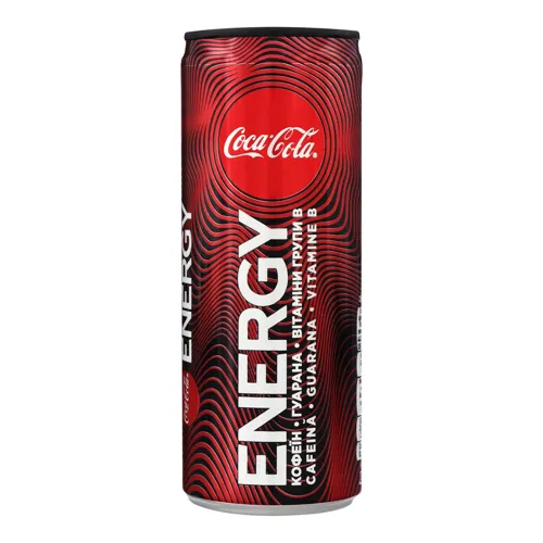 Напій безалкогольний сильногазований на ароматизаторах Energy Coca-Cola з залізній банці 250мл