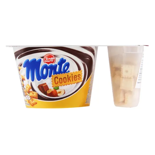 Десерт 13.1% молочний з шоколадом і лісовими горіхами + печиво Cookies Monte Zott 125г