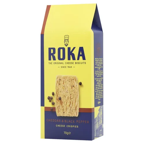 Печиво сирне Roka з сиром чедер та чорним перцем 70г