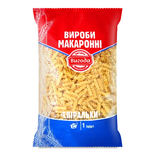 Макаронні Вироби Спіральки Вищого Ґатунку, м/у 1кг