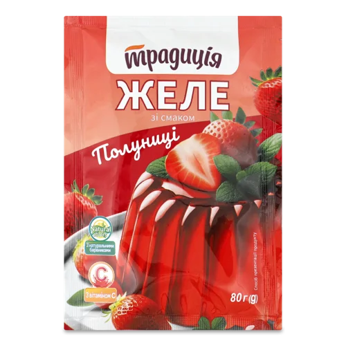 Желе Зі Смаком Полуниці, 80г, Традиція