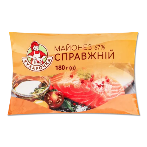 Майонез Справжній 67% В/ґ, 180г, Кухарочка