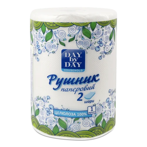 Рушник паперовий білий 2-шаровий Day by Day, 1шт