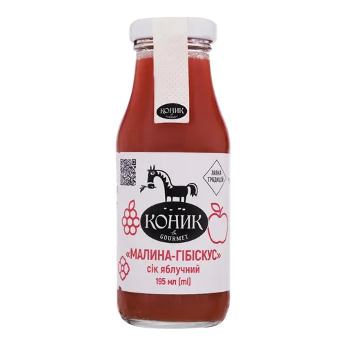 Сік Яблуко-малина-гібіскус Коник з пластикової пляшки 195мл