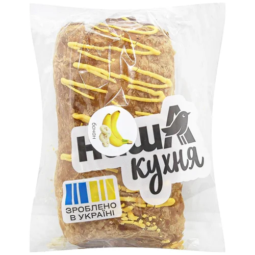 Листковий виріб Auchan банан/шоколадна глазур 105г