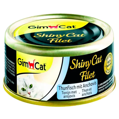 Корм вологий GimCat Shiny Cat з тунцем та анчоусами для котів 70г