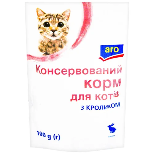 Корм вологий Aro з кроликом для котів 100г