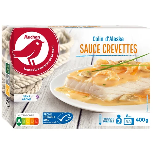 Риба Auchan з соусом із креветок заморожена 400г