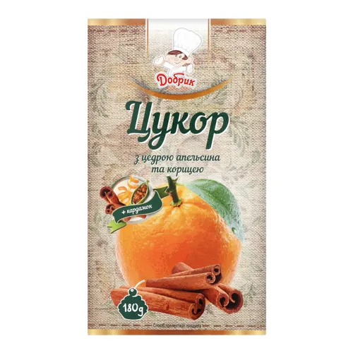 Цукор з цедрою апельсина та корицею Добрик 180г