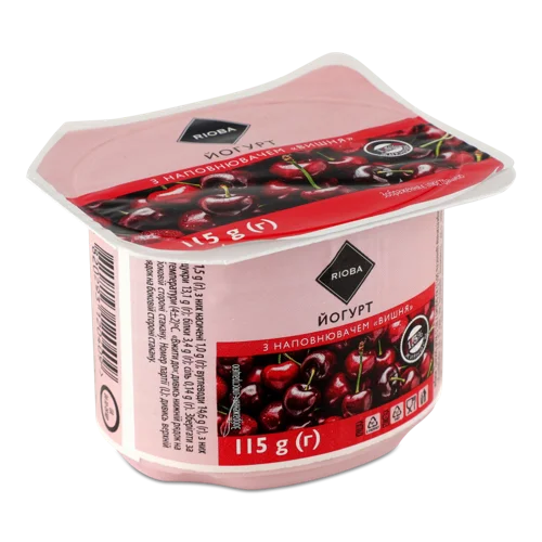 Йогурт 1.5% з Вишнею Rioba, натуральний, в/ґ, 115г