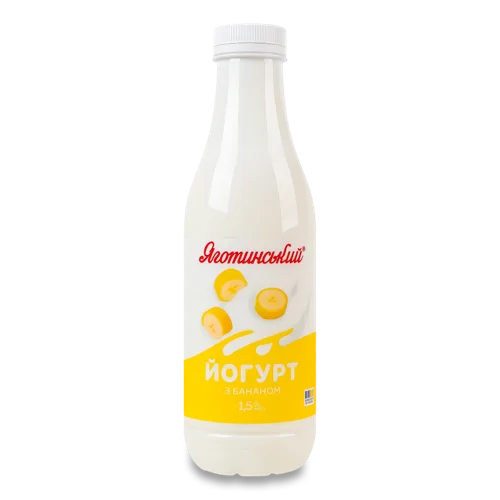 Йогурт 1.5% Натуральний з Бананом Яготинський п/пл, 750г
