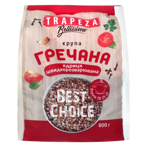 Крупа гречана ядриця швидкорозварювана Трапеза м/у 800г