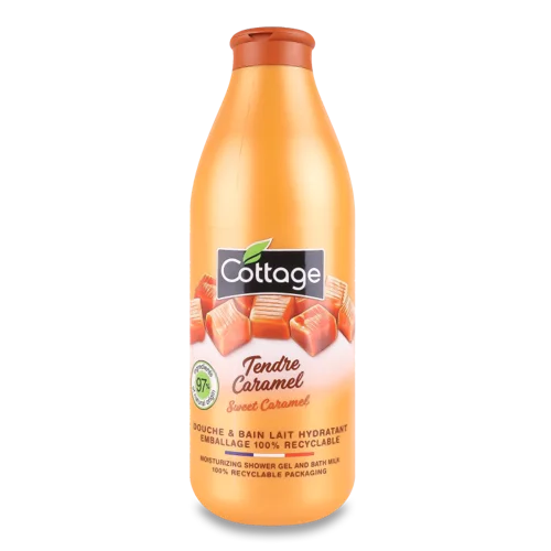 Гель для Душу та Молочко для Ванни Sweet Caramel Cottage, 750 мл